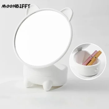 Mini Masaüstü Tek taraflı Ayna Sevimli Kozmetik saklama kutusu Küçük Ayna Ayarlamak Sökme Kompakt boy aynası Ev