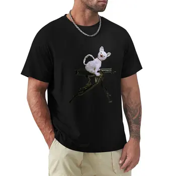 Harç Başlatıcısı Kedi T-Shirt kedi gömlek grafik t shirt kısa kollu t-shirt erkek grafik t-shirt anime
