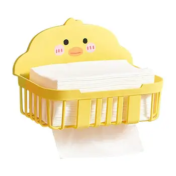 Sarı Ördek Doku Rafı Sevimli Ördek Doku Kutusu Yardımcı Raf Sondaj Yok Sevimli kağit kutu Yapışkanlı Yerden Tasarruf İçin Lif Rulo