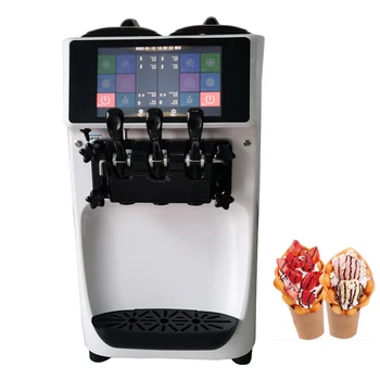Dondurma Yapma Makinesi Tam Otomatik Ev Yumuşak dondurma otomatı Makinesi Ticari Ön Soğutma Yoğurt Makinesi