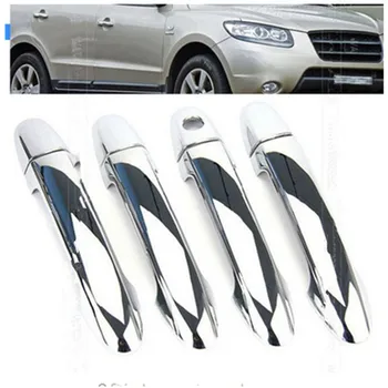 Araba styling için ABS Krom Kapı Kolu Kase Trim Kapı kolu Koruyucu kaplama Kapak Trim Hyundai Santa Fe / İX45 2006-2012