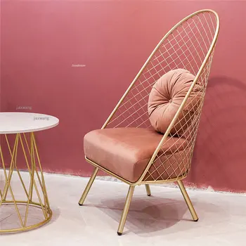 Post-modern ışık lüks altın arkalığı oturma odası sandalye İskandinav eğlence koltuk yatak odası mobilyası balkon tembel Küçük Kanepe