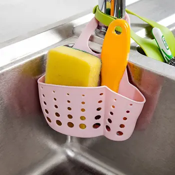 Mutfak lavabo drenajı Sepeti Ayarlanabilir Snap Düğmesi Tipi Asılı Drenaj Sepeti Bulaşık Bezi Sünger Tutucu Depolama Sepeti damla nakliye