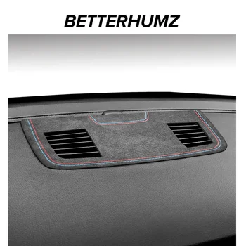 Yapılmış Alcantara BMW E90 E92 E93 3 serisi Araba Dashboard Hoparlör Hava Firar Çıkışı Çerçeve Trim Sticker Oto İç Aksesuarları
