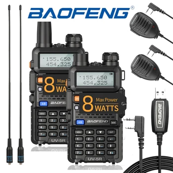 BaoFeng UV - 5R 8 W/5 W Taşınabilir Yüksek Güç Telsiz UV-5R VHF UHF Dual Band İki Yönlü Amatör Radyo Alıcı-verici UV5R