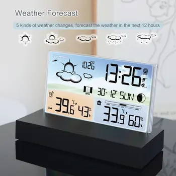Yeni Şeffaf Hava İstasyonu Cam Renkli Ekran Termometre Higrometre Dijital Sıcaklık nem monitörü Hava Durumu