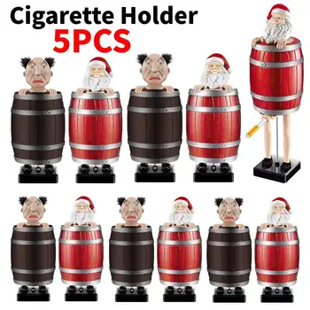 Komik Sigara Tutucu Garip Amca Santa Ahşap Varil Sigara Kutusu Yaratıcı Parodi için Yeniden Kullanılabilir Baba Erkek Arkadaşı Koca Hediye