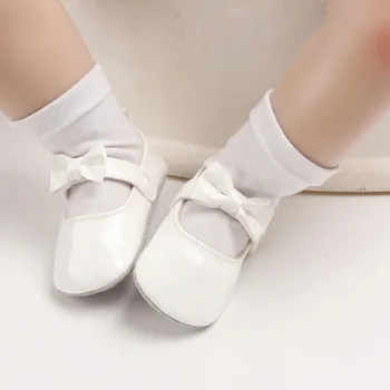 0-18M Bebek Kız Sevimli Moccasins Yumuşak Taban İlmek PU Deri Flats Ayakkabı İlk Yürüyüşe Kaymaz Bahar Yaz Prenses Ayakkabı