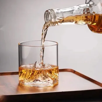 320 ml Su Bardağı uzun borosilikat cam Dağ Görüntüleme Fincan Viski Şarap Bardağı Ev Yüksek sıcaklığa Dayanıklı çay bardağı