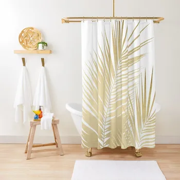 Altın Palmiye Yaprakları Rüya Cali Yaz Vibes # 1 #tropikal #dekor # sanat Duş Perdesi Duş Seti Kapak Duş Banyo Perdesi