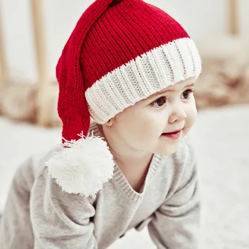 Noel Örme Şapka Yumuşak Bere Santa Şapka Yeni Yıl Partisi Çocuk Çocuk Noel Noel Partisi Dekorasyon Sevimli Navidad Şapka 2024