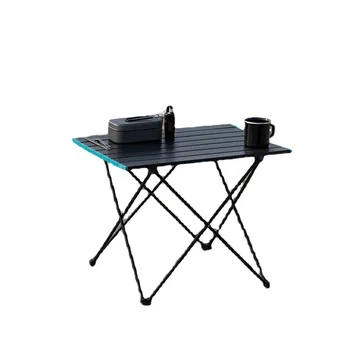 Ultra Hafif Katlanır Masa kamp masası Katlanabilir Açık Yemek Masası Parti Piknik BARBEKÜ Siyah saklama çantası Kendinden Tahrikli kamp masası