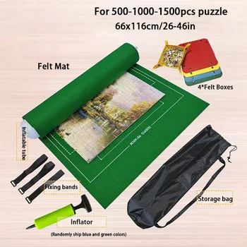 Bulmacalar Pad Yapboz Rulo Keçe Mat Playmat Bulmacalar Battaniye Taşınabilir Seyahat saklama çantası İçin 1500/2000/3000 Adet Taşınabilir Bulmaca Paspaslar