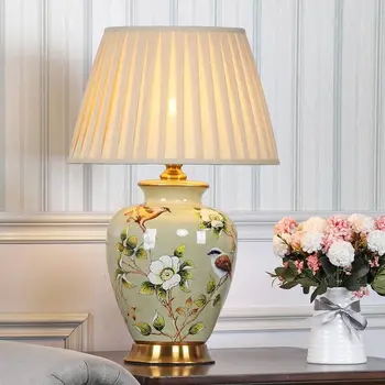 Hongcui seramik masa lambası danışma ışık lüks Modern LED desen tasarım ev yatak odası oturma için