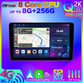 Owtosın Android 12 8G + 256G QLED 2K CarPlay Araba Multimedya Toyota Avensis Verso İçin Ipsum 2001-2009 4G SIM WıFı GPS Stereo Radyo