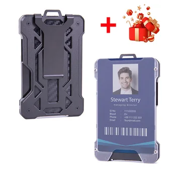 RFID Çalışan kart tutucu Porta Kimlik Kartı Çanta Cüzdan Metal Alüminyum İle/Olmadan Boyunluklar Durumda Kimlik Banka Kart Sahibi Tasarımcı