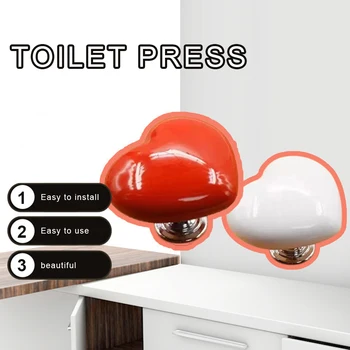 4 Adet Kalp Şeklinde Tuvalet Basma Düğmesi Kalp Şeklinde Tuvalet Basma Düğmesi Tuvalet Sifonu Düğmesi Değiştirme Tuvalet Banyo için