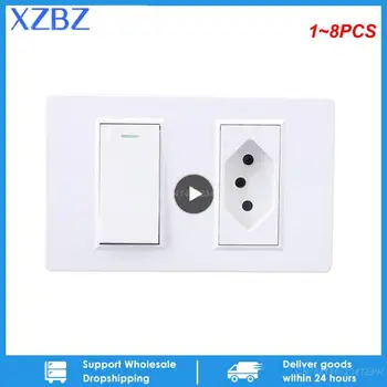 1~8 ADET Bingoelec İNGILTERE AB Standart TV Uydu USB Soket Düğme Anahtarı İle Kristal Cam Çerçeve Paneli Beyaz Ev Geliştirme