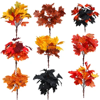 Simüle Akçaağaç Yaprağı Paketi Cadılar Bayramı Şükran Günü Ev Dekorasyon Şube Dekorasyon Sonbahar Akçaağaç Yaprağı Paketi