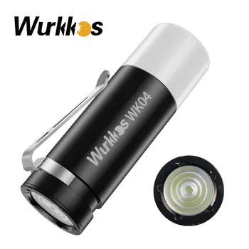 Wurkkos WK04 çift taraflı el feneri şarj edilebilir 300 mAh dahili pil ile çok fonksiyonlu kırmızı ışık uyarısı ile