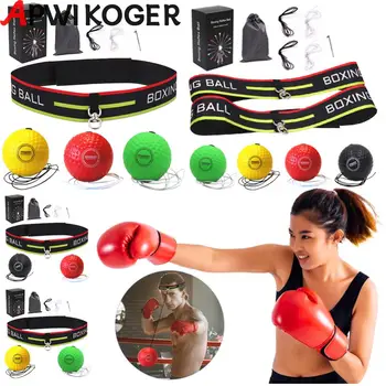 Boks Hız Topu Kafa Bandı ile MMA Sanda Boxer Kaldırma Reaksiyon Delme Hızlı Reaksiyon Taşınabilir Egzersiz Ekipmanları