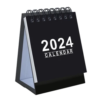 E n e n e n e n e n e n e n e n e n e tel Bağlayıcı Beyaz Siyah Kalın Kağıt masa takvimi Mini Günlük Program Ofis Taşınabilir 2024 Ücretsiz Ayakta Okul Ev