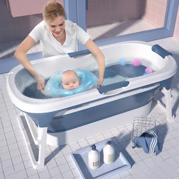 Taşınabilir bebek küveti çocuk Yüzme Havuzu Buz Banyosu Banyo Yetişkin Katlanır Küvet Büyük Oturma ve Yalan Küvet