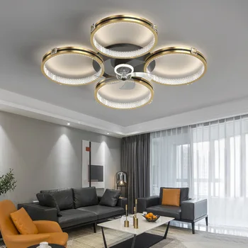Iskandinav Odası Tavan lambası Basit Yatak Odası fan lambası Sessiz Elektrikli fan lambası Modern Yeni fan ışığı All-in-One ışık ev
