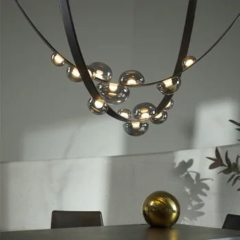Iskandinav İtalyan Tasarımcı Kemer Kolye aydınlatma armatürü Mantar Villa Dubleks Yüksek Cam Ev Dekor Oturma Odası Kapalı Asılı Lamba