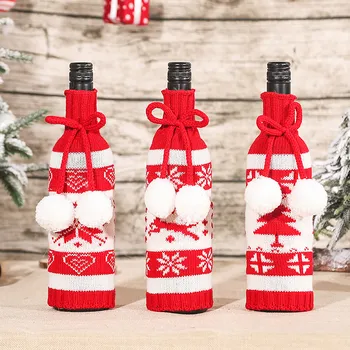 Noel şarap şişesi kapağı Merry Christmas Süsler Noel Dekorasyon Ev İçin Noel Hediyeleri Yeni Yıl 2024 yılbaşı dekoru d5