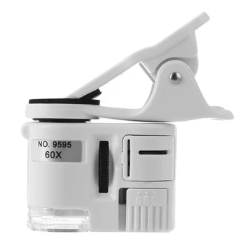 Cep Telefonu Büyüteç Klip ile 60X Mikroskop Yüksek Çözünürlüklü Takı Büyüteç Cam Odaklama Ayarlamak Cep Mikroskop