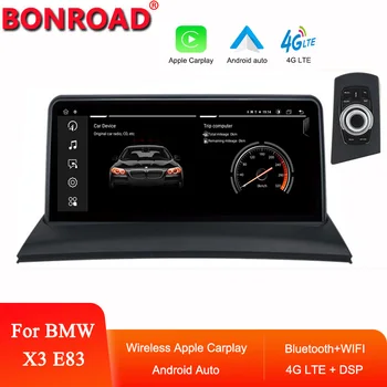 Bonroad Android Araba Radyo Multimedya Oynatıcı GPS Navigasyon İçin Bmw X3 E83 Kablosuz Apple Carplay Ekran Monitör Kafa Ünitesi