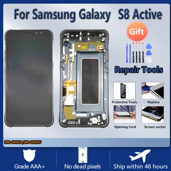 Samsung Galaxy S8 Aktif lcd ekran G892A G892u dokunmatik ekranlı sayısallaştırıcı grup Yedek Süper AMOLED samsung G892