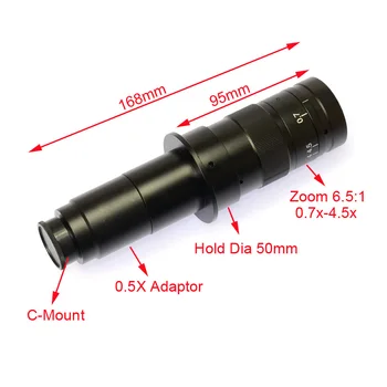2021 YENİ 0.7 X~4.5 X Büyütme Zoom C-mount 180X Objektif Lens Mikroskop Kamera için Mobil Onarım Lehimleme