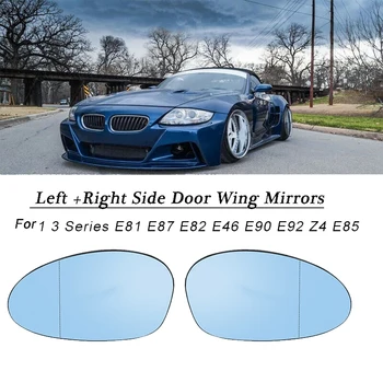Sağ yan Mavi Kanat Kapı Ayna dikiz aynası cam ısıtmalı BMW 1 3 serisi için E81 E87 E82 E46 E90 E92 Z4 E85