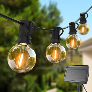 Su geçirmez güneş enerjisi LED ampul ışık Dize Bahçe Veranda Dekorasyon Güneş Lambası sıcak Beyaz Dış Aydınlatma Tatil Çelenk