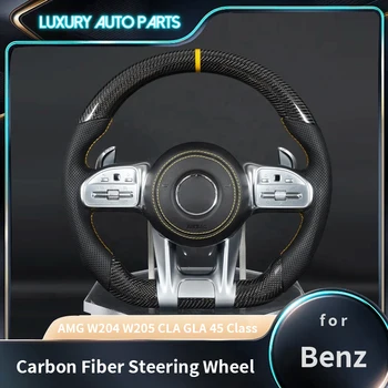 uygun Mercedes-Benz için C217 W211 W212 W221 W222 S63 C63 C43 SLC AMG W204 W205 CLA GLA45 Sınıf Karbon Fiber direksiyon