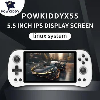 POWKIDDY X55 5.5 İNÇ 1280 * 720 IPS Ekran RK3566 elde kullanılır oyun konsolu Açık Kaynak Linux Retro Video Konsolu çocuk Hediyeler