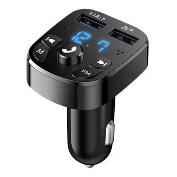 Araba şarjı Bluetooth Uyumlu dijital ekran Ses MP3 Çalar Kablosuz FM Verici 3.1 A Hızlı araba şarjı Radyo Modülatör
