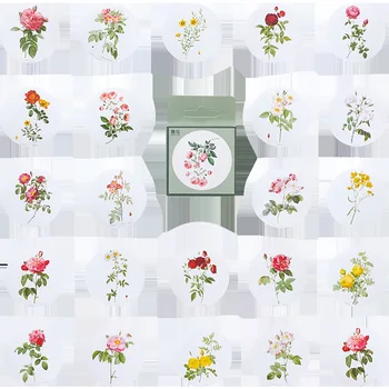 46 adet / kutu Boyama Çiçek Küçük Günlüğü Mini Japon Sevimli kutu Çıkartmalar seti Scrapbooking Sevimli Gevreği Günlüğü Kırtasiye
