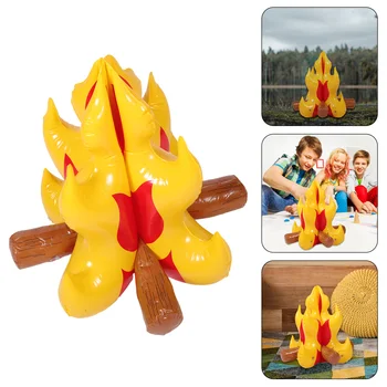 Şişme Kamp Ateşi Prop Şişme PVC Kamp Ateşi Modeli Yeniden Kullanılabilir Şişme Kamp Ateşi Oyuncak Çocuklar Çocuklar İçin Parti Oyun Oyuncak