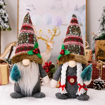 Noel Gnome Peluş Bebek Elf Meçhul Sivri Şapka Sakallı Noel Baba Ev Dekorasyon Süs Yeni Yıl Hediye 31x9cm