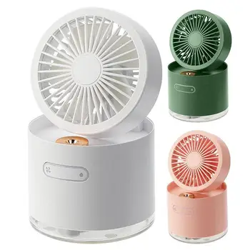 Taşınabilir Misting Fan ayarlanabilir seyahat Fan ışık ile ofisler için masa vantilatörleri küçük sessiz Kişisel masa fanı USB Fan Mini Fan USB