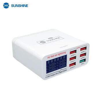 KABARTMA SS - 304D 6 port USB Küçük Çoklu koruma Ve Güvenli Şarj Akıllı Hızlı Şarj Cihazı Uyumluluk Telefon Tamir İçin