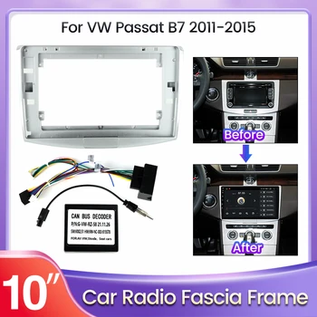 MLOVELİN 2DİN Araba Radyo Multimedya Video Oynatıcı yüz çerçeve tel canbus protokolü kutusu VW Volkswagen Passat İçin B7 2011-2015