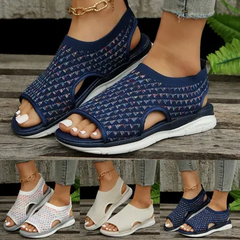 Kadın Sandalet Ayakkabı Yaz Sandalet Kadınlar için Bayan Su Sandalet Sert Taban Ve Kemer Desteği Kama Sandalet Kadınlar için