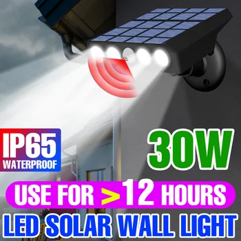 Açık güneş led duvar ışık dekorasyonu veranda ve Bahçe Spot IP65 Su geçirmez Hareket Algılama koridorlar reflektör ışıkları