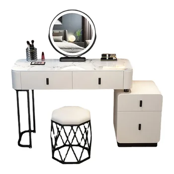 Makyaj masası Lüks Modern Gelişmiş Makyaj Masası Aynaları makyaj masası Büyük Depolama Minimalist Dolap Dresser Mobilya