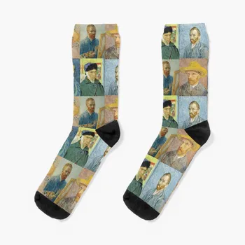 Vincent Van Gogh Kendi Portreleri Çorap yürüyüş botları Yenilikler ısıtma çorap Çorap Kız erkek