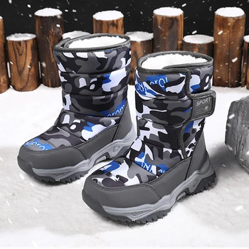 Kızlar ayakkabı Çocuklar Kar Botları Sıcak Kaymaz Kış Ayakkabı Hafif Kar Botları su geçirmez botlar Erkek Kız Açık Kayak